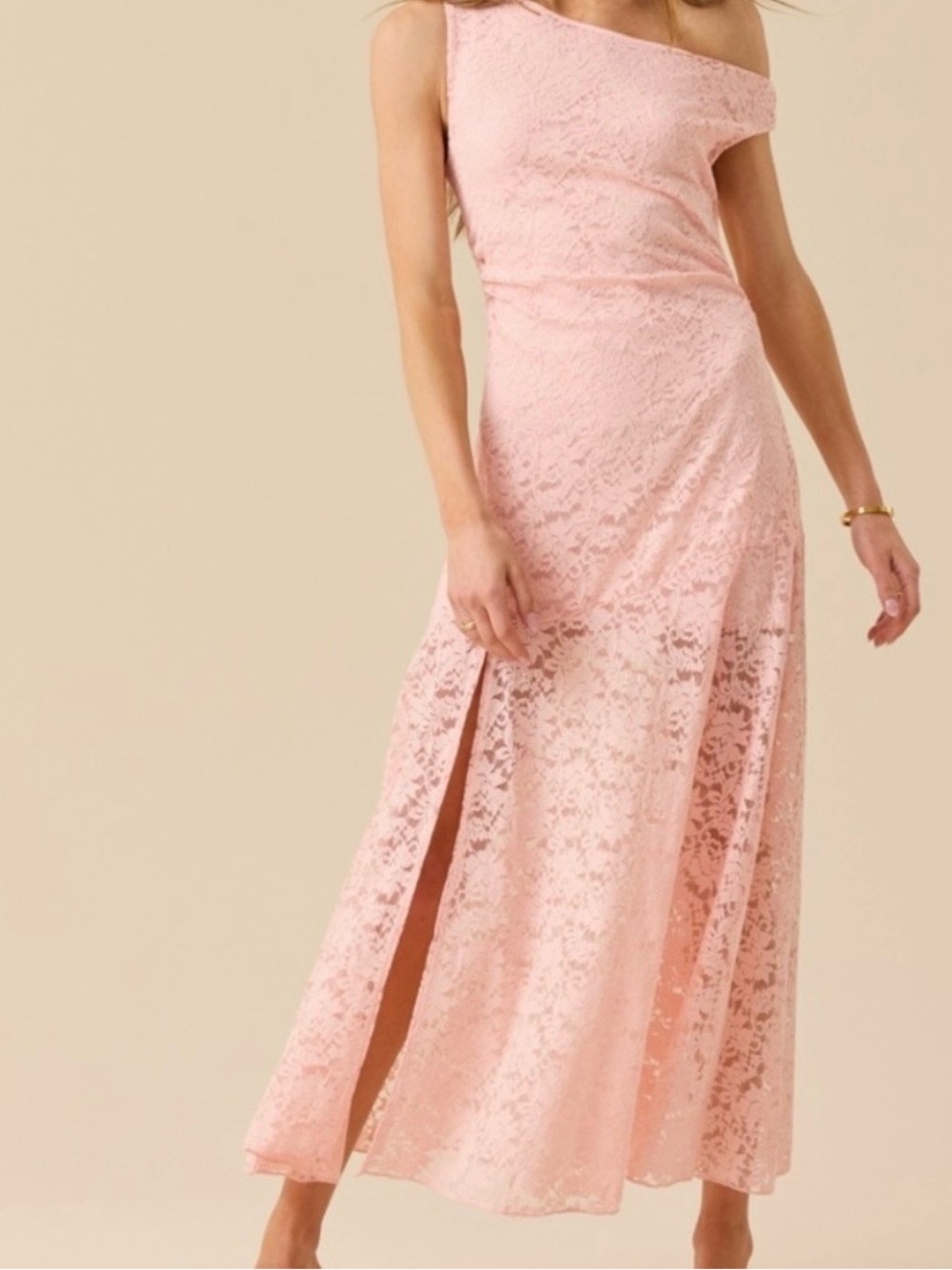 NEW Altar’d State Light Pink / Peachy Floral Lace Maxi Dress Size Medium NWT